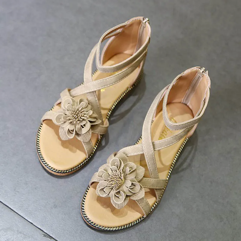 2019 Summer Fashion Solid Zipper Women Flat Sandals Sweet PU Leather Front&ampRear Strap Women's Shoes Size 35-39 XWZ5579 | Обувь