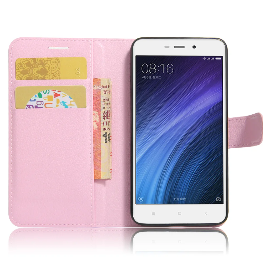 

Xiaomi Redmi 4A Case Litchi Texture Leather Case for Xiaomi Redmi 4A Flip Cover Case 5.0 inch Wallet Stand Style Phone Case