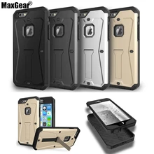 3 в 1 Броня Kickstand Чехол для iPhone 5 5S SE 6 6 S Плюс Чехол Воды Сопротивление Всего тела Защитите с Встроенный Экран протектор