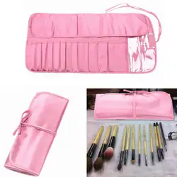 Рулон ногтей кисти мешок водонепроницаемый карандаш ручка держатель сумка с кистями для макияжа (розовый)