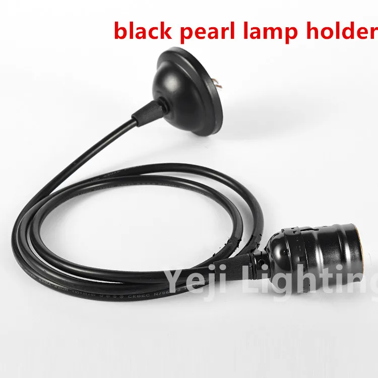 Основание Эдисона черная жемчужная лампа держатель с подвесной проволокой E27E26 ретро для ресторана одежда лампа база освещение аксессуары