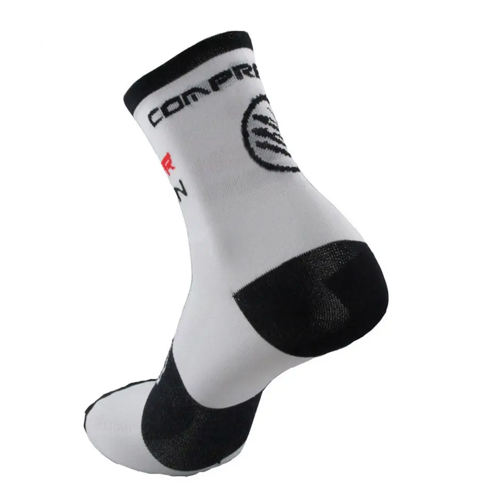 Езда на велосипеде езда носки Для мужчин Для женщин спортивные носки для занятий Баскетболом, футболом, пригодный для Большие размеры 40-46, дышащие, носки унисекс на открытом воздухе - Цвет: White