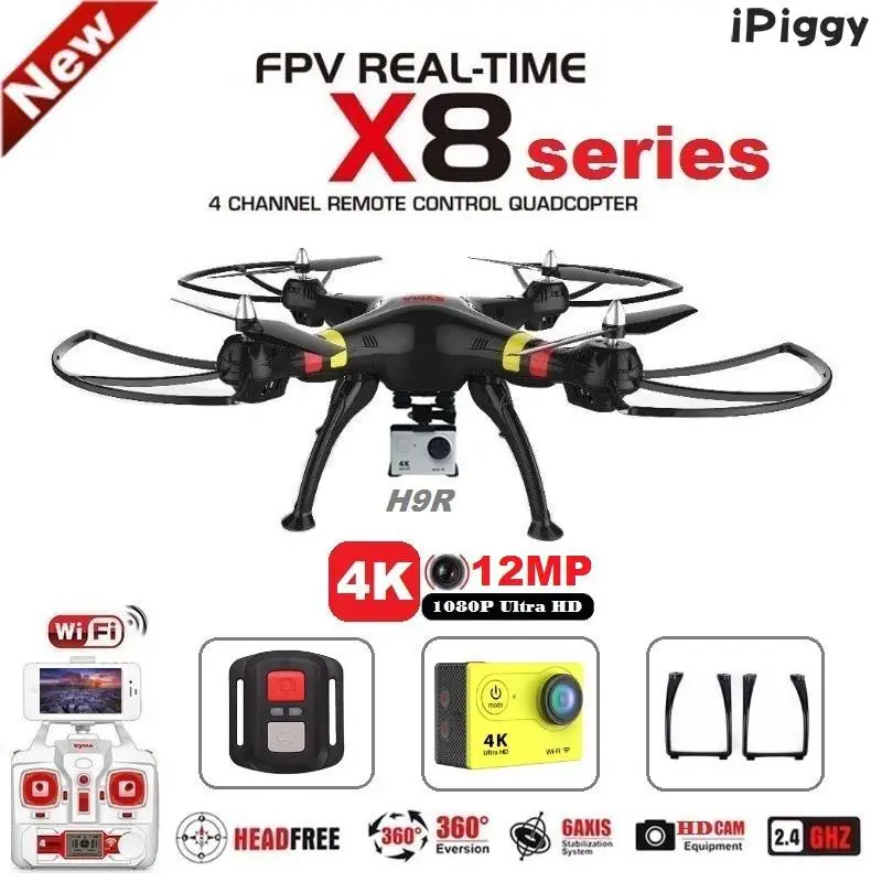SYMA X8C X8G X8W X8HG X8 FPVRC Quadcopter Helicopter Professional Dron RC Drone With H9R 4K Camera 1080p Ultra HD WiFi 2.4G 4CH |