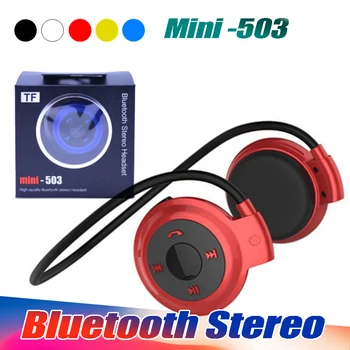 

50PCS Mini 503 Neckband Sport Wireless Bluetooth Headphone Stereo Earphones Micro SD Card Slot FM For phone Mp3 Music Player