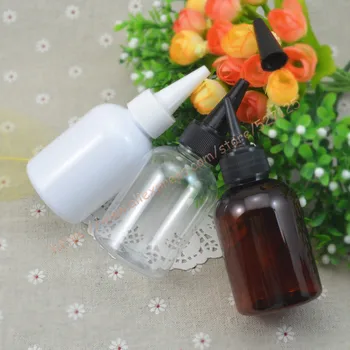 

100ml clear/brown/pearl white PET bottle with white/black sharp plastic lid,emulsion/seasoning solvent bottle,food storage