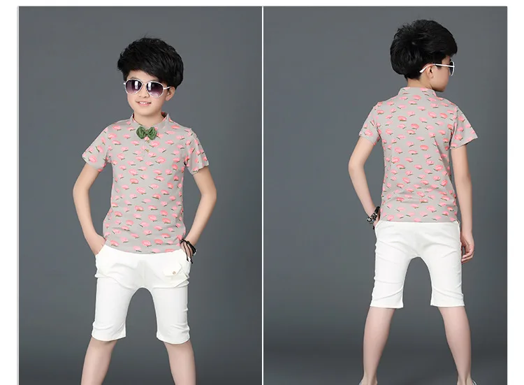 Одежда для мальчиков комплект летней одежды Новая мода костюмы из двух предметов одежда От 3 до 11 лет высокое качество