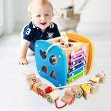 2017 New Arrival Baby Toys For Children Wooden Classic Wooden Multi Shape Sorter Block For Kids
