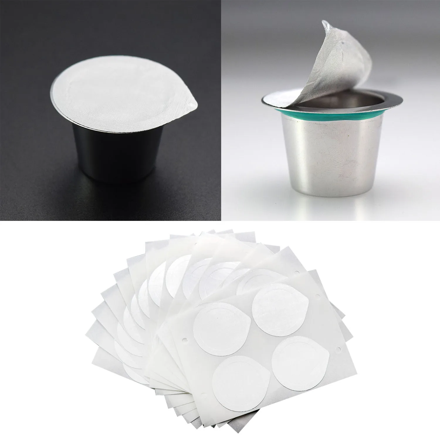 Behogar 120pcs 30 Sheets Self Adhesive Aluminum Foil Lids to Reuse Capsules Compatible with Nespresso Machine Coffee Capsules Behogar 120pcs 30 Sheets Self Adhesive Aluminum Foil Lids to Reuse Capsules Compatible with Nespresso Machine Coffee Capsules