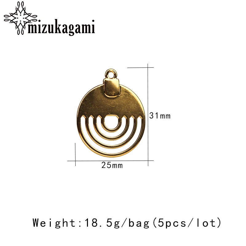 25*31 мм, 5 шт./лот, подвески из цинкового сплава, подвеска с золотыми полыми плоскими круглыми подвесками, подвеска для DIY ожерелья, ювелирные аксессуары