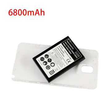 

Battery For Samsung Galaxy Note 3 6800mAh Phone Extended White Back Cover Door Case Smartphone batteria N9000 N9005 N900A N9002