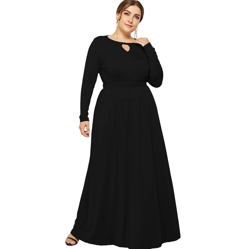 

2019 Casual Elegant Long Maxi Dress Women Solid O-neck Long Sleeve Bodycon Party Dress Boho Beach Dress Tunic Vestido Longo