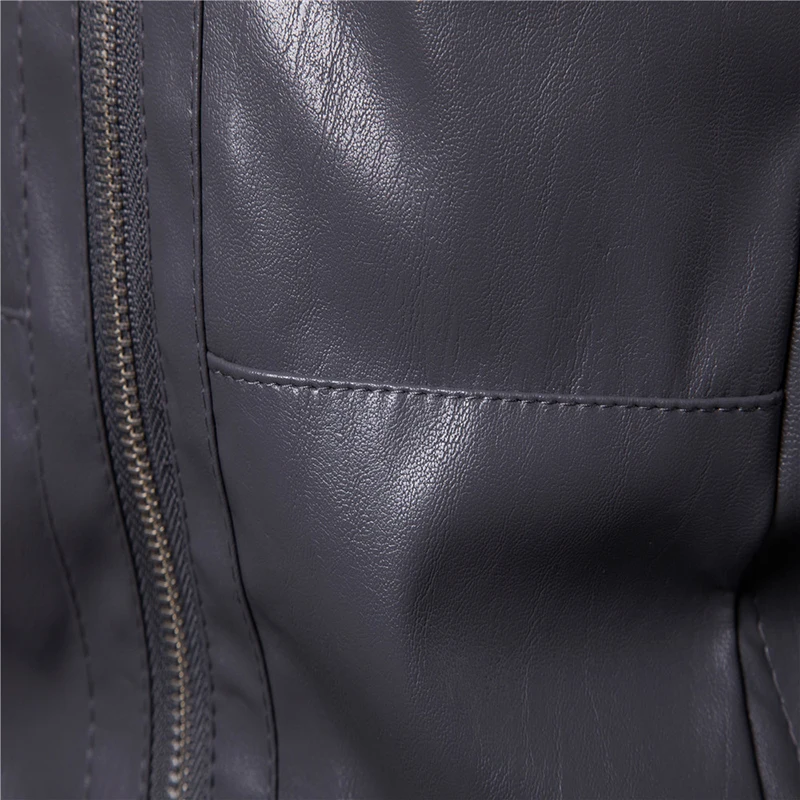 Мужская зимняя кожаная куртка с капюшоном, новинка, модная брендовая мужская повседневная однотонная кожаная куртка большого размера