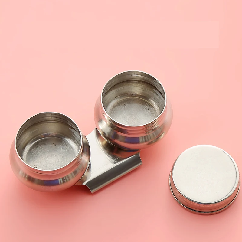 

Bgln stainless steel double hole oil pot can be inserted into the palette oil painting dilution color oil pot art supplies