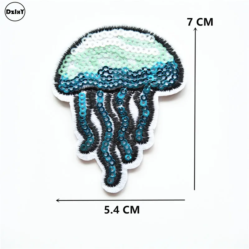 

7*5.4 CM 1 PCS Sequins Clothes Embroidered Iron on Patches for Clothing DIY Stripes Motif Appliques parches bordados @NN9