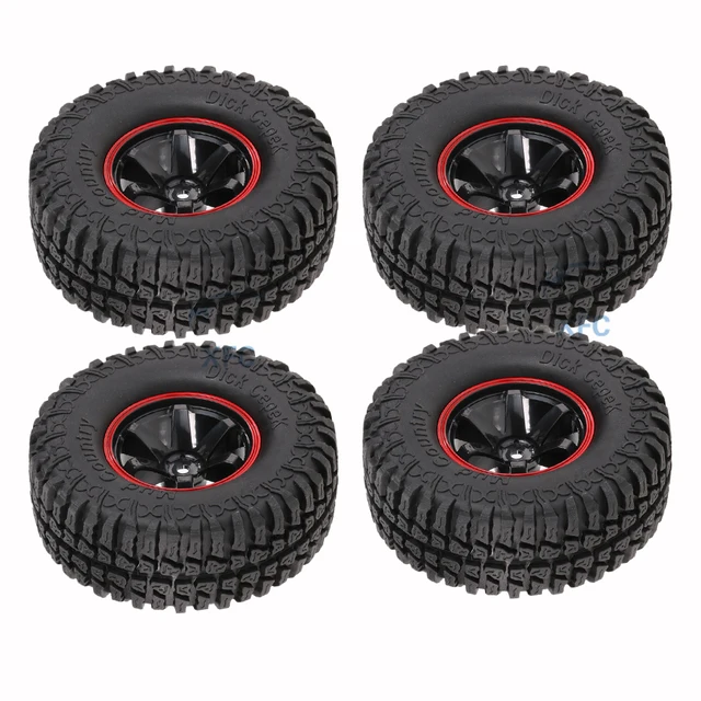 Cheap 4pcs 1.9 inch RC Car Wheel Rims & Weel Tire Tyre For 1/10 RC4WD D90 Tamiya CC01 Axial SCX10
