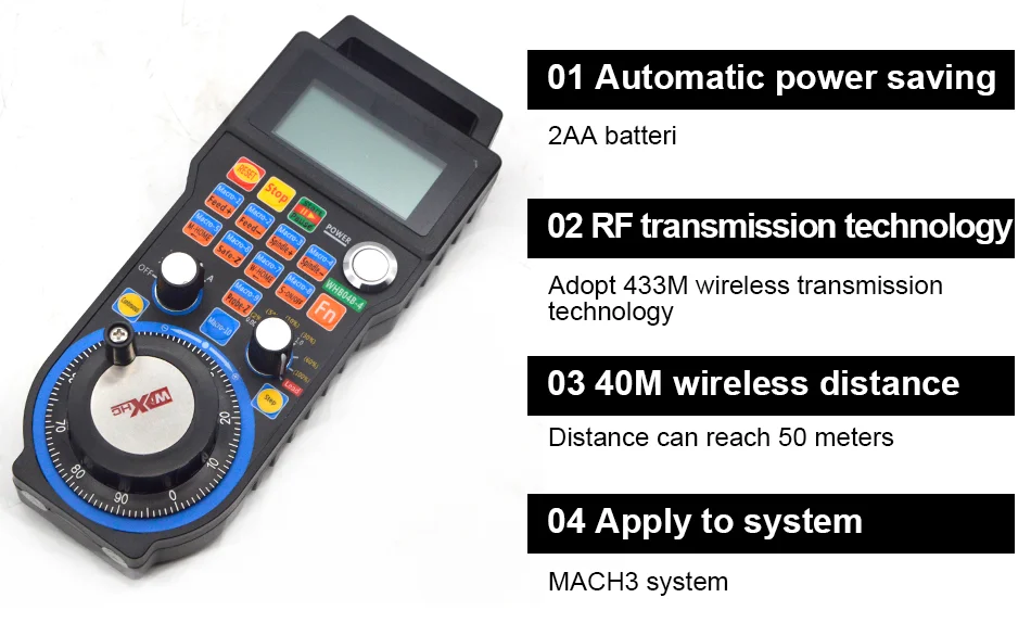 MACH3 беспроводной Маховик 4 6 AxisCNC MPG Маховик Ручной USB приемник 40 метров расстояние передачи WHB04B