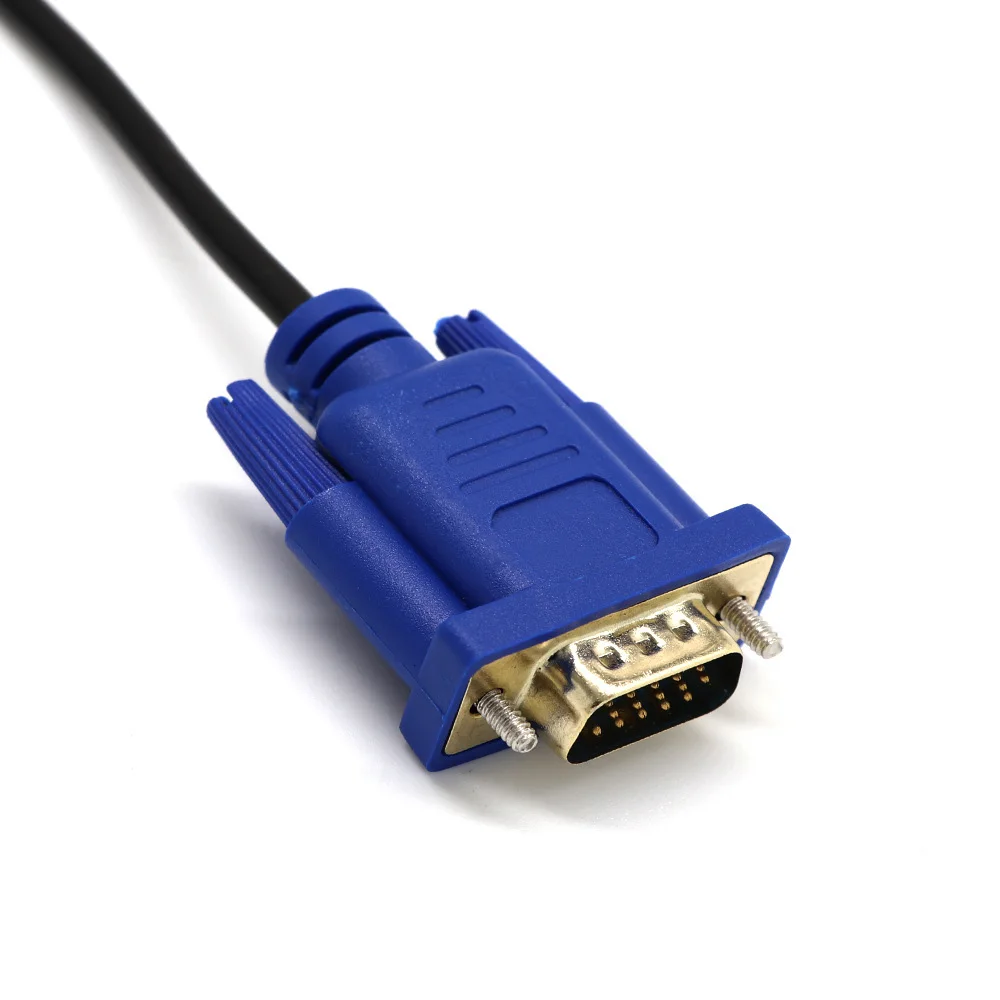 HDMI to VGA Adapter Cable 1.8M HD Compatible 1080P HD With Audio For TV Box