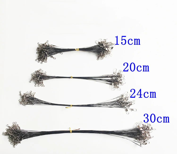 20 шт./партия противоукусная стальная рыболовная леска стальной проволочный лидер с поворотным рыболовным аксессуаром свинцовый поводок рыболовная проволока A103