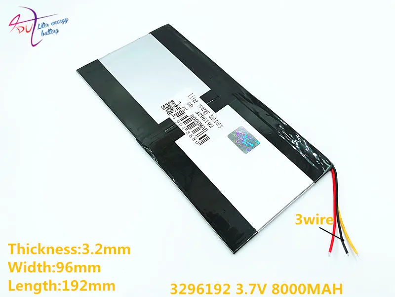 3 линии 3296192 3,7 V 8000 MAH 3095190 для Teclast X98 air 3g P98 3g Tablet PC Батарея 3 провода X98 X98 AIR p98 X98 P98HD P98