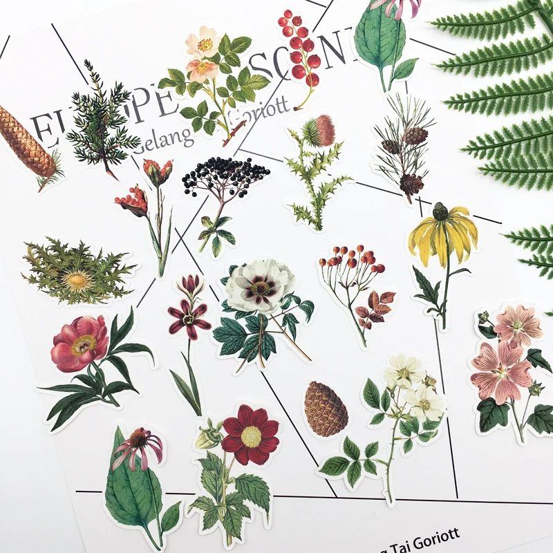 

31pcs Retro flower thin Paper Stickers Crafts And Scrapbooking Decorative Sticker Lovely DIY Stationery