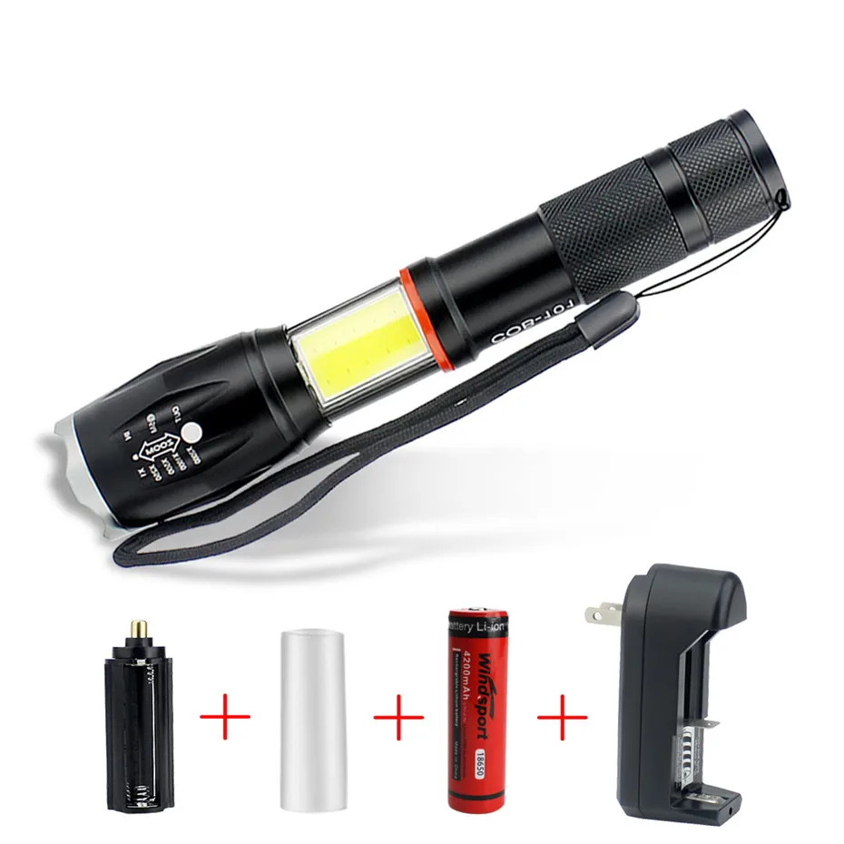 

Flashlight Zoomable COB Lamp With Magnet Led Flashlight Rechargeable 18650 Waterproof Outdoor Lighting Wall Lamp With Magnet