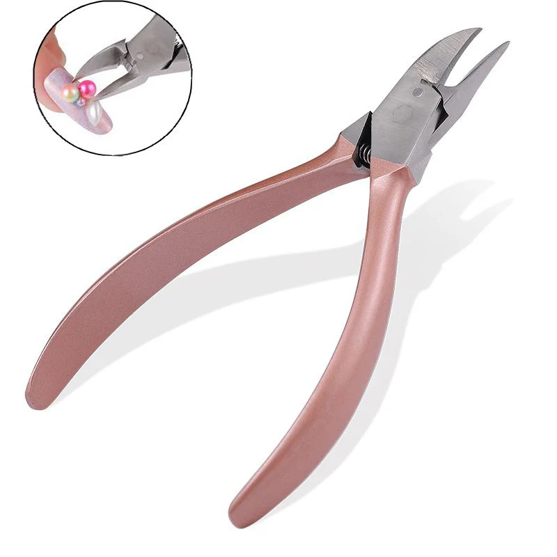 

Champagne Stainless Steel Diagonal Side Flush Cutter Shears Nipper Unloading Drill Cutting Wires Nail Rhinestones Remover Tools