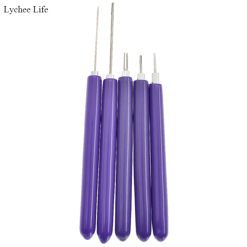 Lychee Life 5pcs DIY Scrapbook Handmade Tools Quilling Paper Pen Craft Paper Specialty Supplies Reel Set