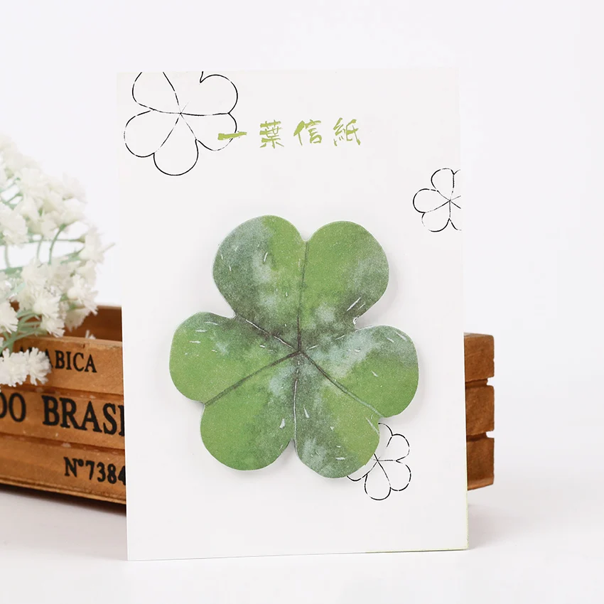 1 шт. милый кавайный бумажный липкий блокнот для заметок креативный кленовый лист для детей канцелярские принадлежности подарок школьные принадлежности - Цвет: Светло-зеленый