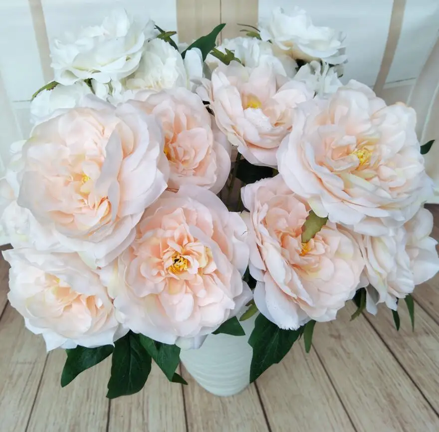 

3pcs Artificial Peony Flower Branch For Plant Wall Wedding Landscape Archway Ceiling Home Hotal Office Bar Decorative