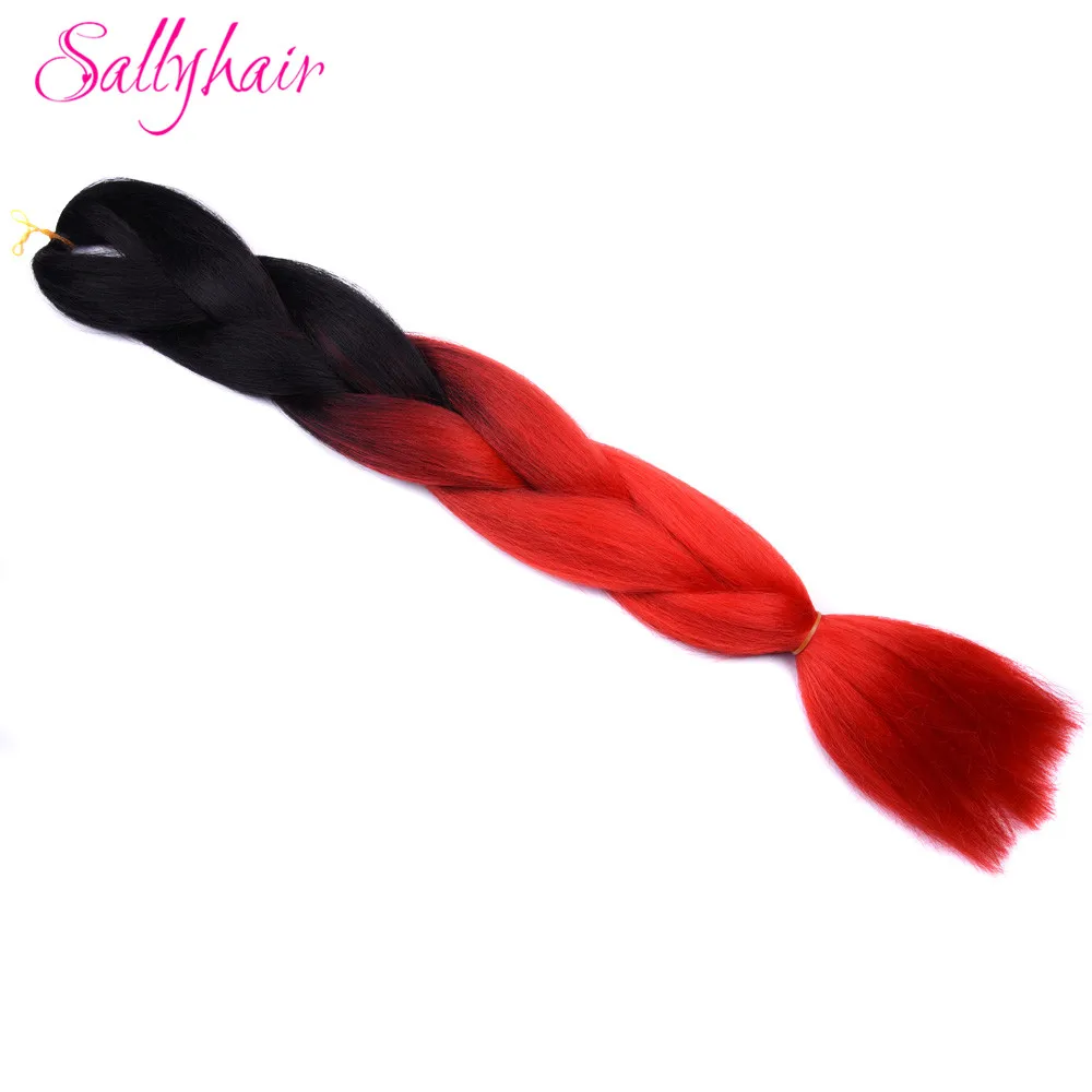 Омбре, синтетические плетеные волосы, Sallyhair, 24 дюйма, 3 тона, цветные, вязанные крючком, огромные косички, высокотемпературное волокно, объемные накладные волосы - Цвет: P1B/30