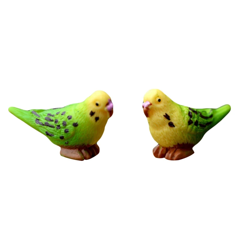 Parrot Figures Miniature Animal Figurine Mini Fairy Garden Micro Landscape Aquarium Fish Tank Animal Statue Resin Craft