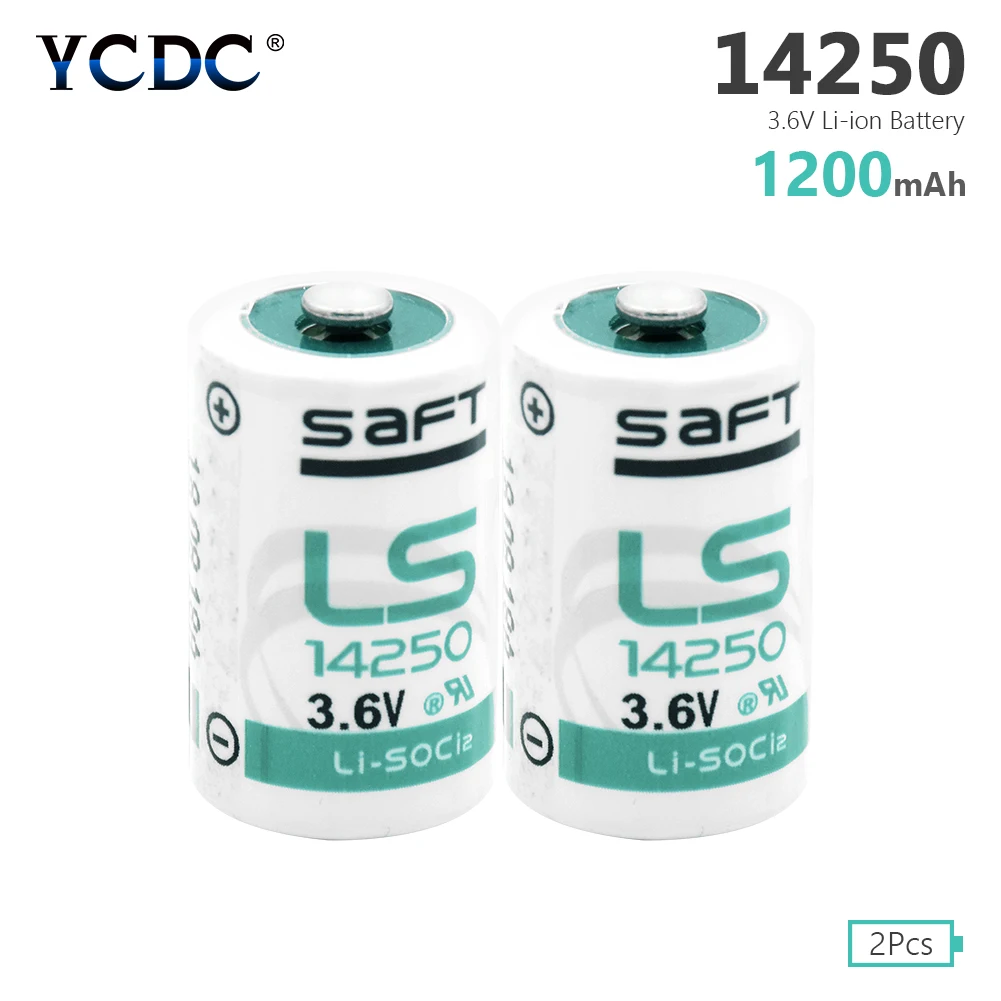 YCDC высокое качество 2 шт 1200mAh 1/2AA Размер литиевых батарей 3,6 V 14250 ER14250 R6 для компьютеров Mac