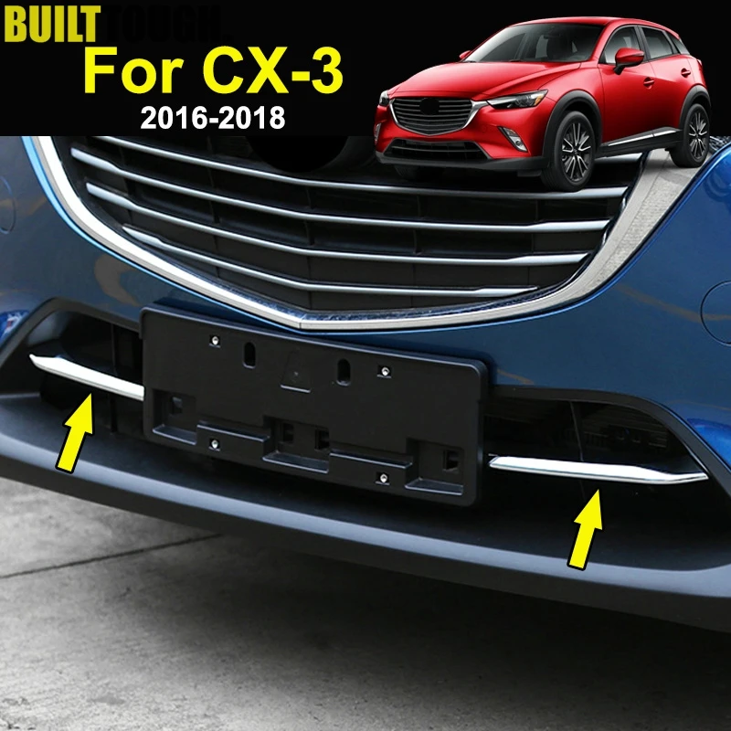 

For Mazda CX-3 CX3 2016 2017 2018 Chrome Front Mesh Lower Grille Grill Cover Trim Radiator Molding Bumper Protector Decoration