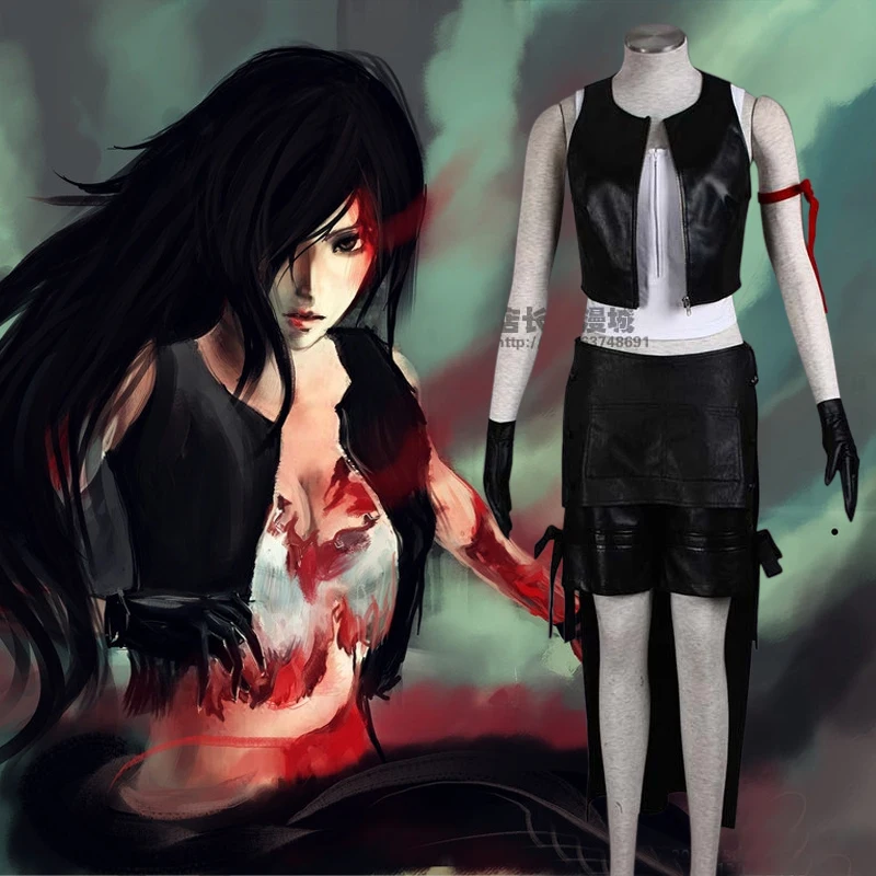 Final Fantasy VII Advent Children Tifa Lockhart Cosplay Costume Suits Halloween Costumes for Women Costom Made | Тематическая