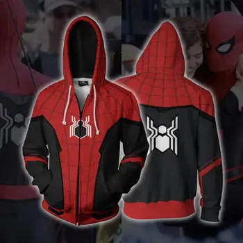 

VIP FASHION New Movie Spider Amazing Man Cosplay Hoodies Infinity Superhero Jumpsuit Halloween Bodysuit Gwen Spider ZIP Hoodies