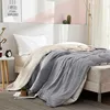 100% Cotton Muslin Blanket Bed Sofa Travel Breathable Summer Soft Throw Blanket 4 Layers Gauze AB Side Bedspread 200*230cm 1