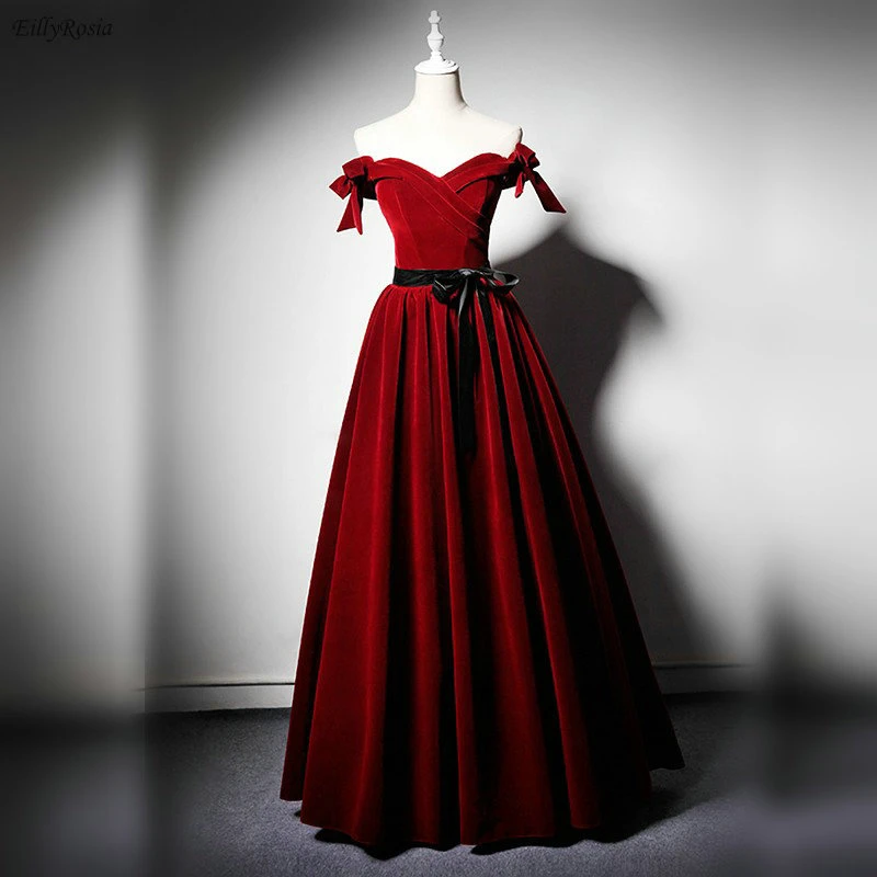 red velvet gown designs