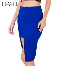 HYH HAOYIHUI Женская юбка синяя Сексуальная Открытая тонкая юбка год столовая вечерние офисные осенние Студенческая юбка