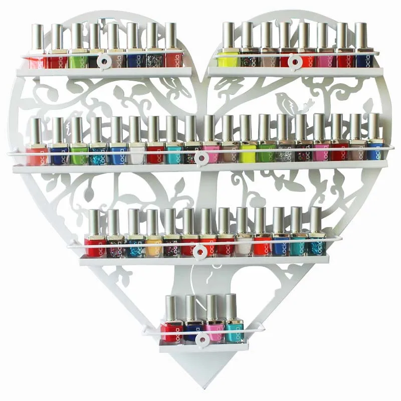 60*60CM Nail Polish Shelves Hanging Wrought Iron Heart Art Nail Polish