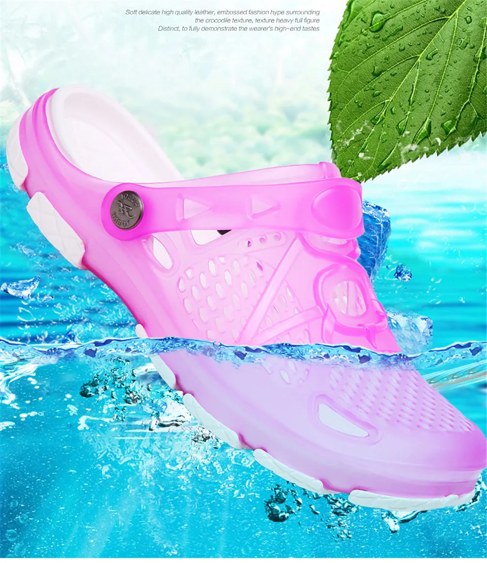 2019 Summer Women Sandals Jelly Shoes Breathable Woman Beach Shoes Zapatos De Mujer Ladies Slides Candy Rainbow Flats Sandalias Mujer (1)