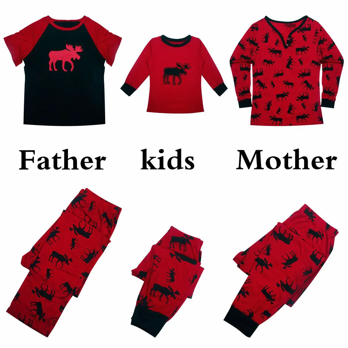 

Christmas Family Matching Outfits Pajamas Clothes Set Xmas Moose Men Women Kids Sleepwear Nightwear