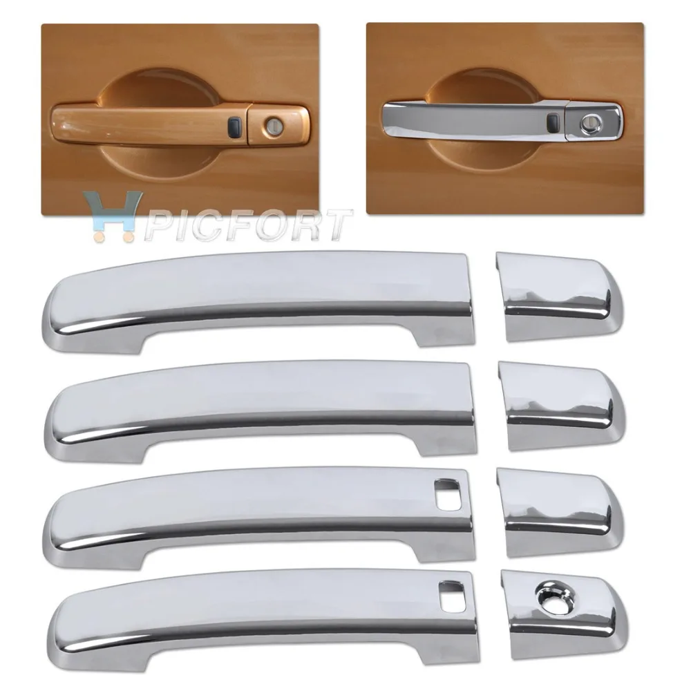 

CITALL Chrome Door Handle Cover + Smart keyhole for Nissan Qashqai 2007 2008 2009 2010 2011 Altima 2007 2008-2012 Frontier Quest