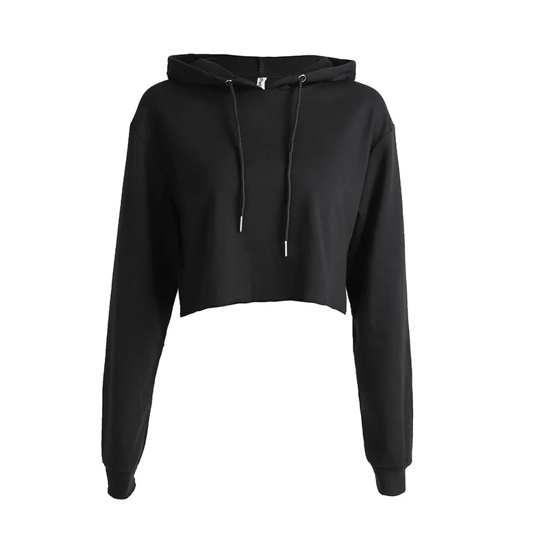 Pullovers Hooded Cotton Women's Hoodies Long Sleevele 3 Colors Solid Casual Female Sweatshirt Short Tops 2017 Women's Clothing (26)