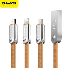 Multifunction Date cable 3 in 1 Date Line for android apple type-c 2.4a zinc alloy quick charging line 1.5m crossing the date line