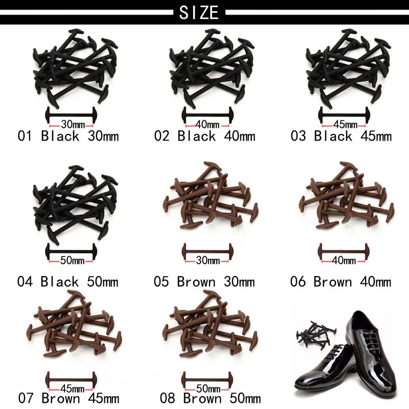 Mr. Niscar 1 комплект/10 шт. размер 30-50 мм эластичные силиконовые шнурки подходят для всех ремень унисекс кожаная обувь для бизнеса без шнурков