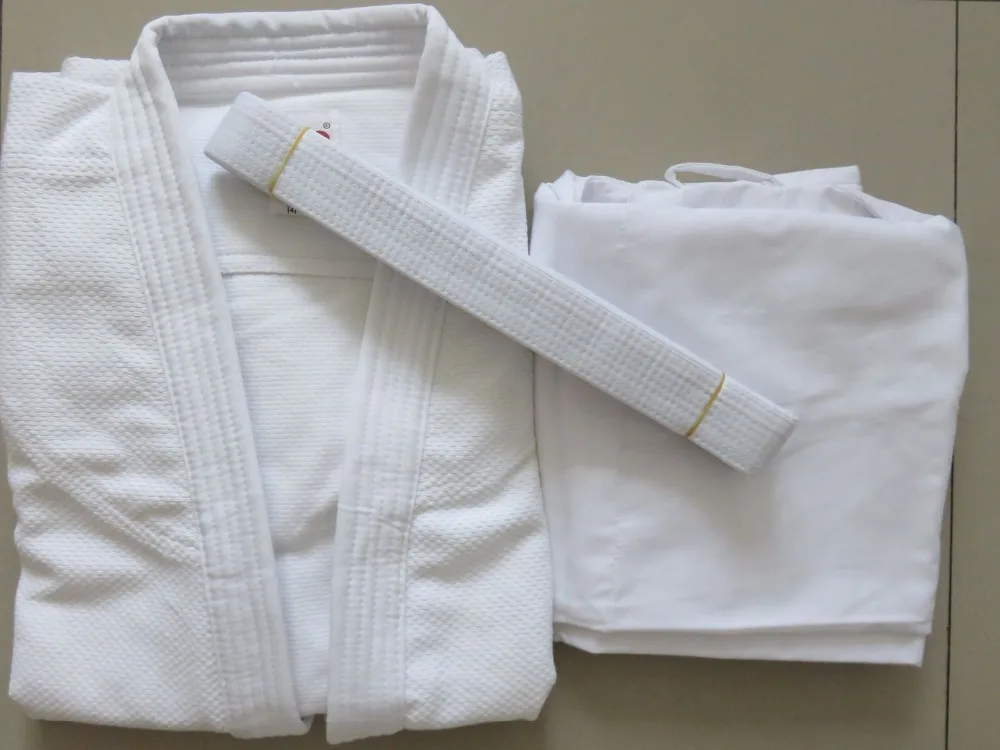 

UNISEX white pure cotton thickening judogi kung fu suits fighting clothing sets martial arts judo uniforms professional