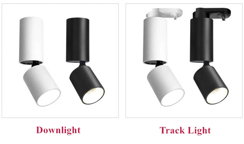 Регулируемый 10 Вт 15 Вт 20 Вт COB светодиодный Трековый светильник, точечный светильник, светодиодный светильник, потолочный рельсовый светильник, декоративные светодиодные светильники