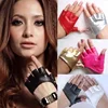Fashion Half Finger Fingerless PU Leather Gloves Ladys Driving Show Pole Dance  Mittens for Women Men Free Shipping ► Photo 2/6