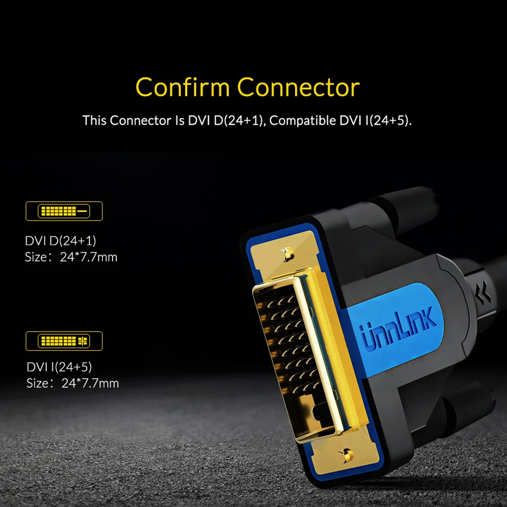 Unnlink HDMI к DVI DVI-D 24+ 1 pin кабель UHD 4K двунаправленный DVI к HDMI адаптер для проектора ТВ MI Box компьютер 3 м 5 м 8 м 15 м