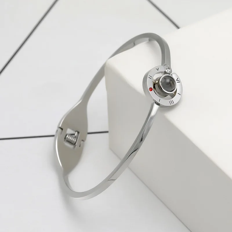 Прямая Новое поступление 100 языков I You браслет подарок на день Святого Валентина женские свадебные модные браслеты для девочек - Окраска металла: Silver